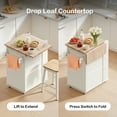 thumbnail image 2 of Kitchen Island, Island Table for Kitchen, Kitchen Carts on Wheels with Storage, Hidden Tilt Out Trash Cabinet, White, 2 of 7