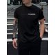 thumbnail image 1 of Men'S "FACE THE FUTURE" Graphic Tee - Casual Crew Neck, Short Sleeve, Slight Stretch, Summer T-Shirt in Black with White Stripes Design, Casual Sporty Tee, Summer Gifts, 1 of 7