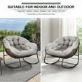 thumbnail image 7 of Outdoor Papasan Rocking Chair, Patio Oversized Wicker Egg Rocking Chair, Indoor & Outdoor Comfy Rocker Chair with Thick Cushion, Modern Lounge Chair for Front Porch, Garden, Backyard, Beige, 7 of 7