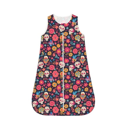 

Rocae Apricot color Skull flower for Baby Unisex Sleeping Bag Sack Blanket baby sleep sack Wearable Blanket for Newborns Boys Girls-Large