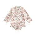 thumbnail image 1 of OUSITAID Infant Kids Girls One-Pieces Swimsuits Long Sleeve Rainbow Print  Neck Zip Up Bathing Suit, 1 of 9