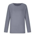 thumbnail image 3 of Patlollav Womens Fashion Long Sleeve Stretch Slim Fitted T-Shirt Blouse Solid Basic Tops, 3 of 6