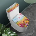 thumbnail image 2 of KUIFORTI Toilet Lid Cover Pastoral Style Toilet Tank Cover Elongated Toilet Seat Cover for Bathroom Accessories Decor Universal Toilet Cover Lid Set of 2 Pack, 2 of 6