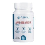 Clinical Effects Apple Cider Vinegar Capsules - 1300mg Pure Apple Cider Vinegar for Weight Management, Cardiovascular Health, and Energy Support - 60 Veggie ACV Pills - Made in The USA