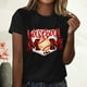 thumbnail image 2 of Blusa informal de manga corta con cuello redondo y estampado suelto de verano para mujer con estilo OAVQHLG3B Store  lin121212, 2 of 4