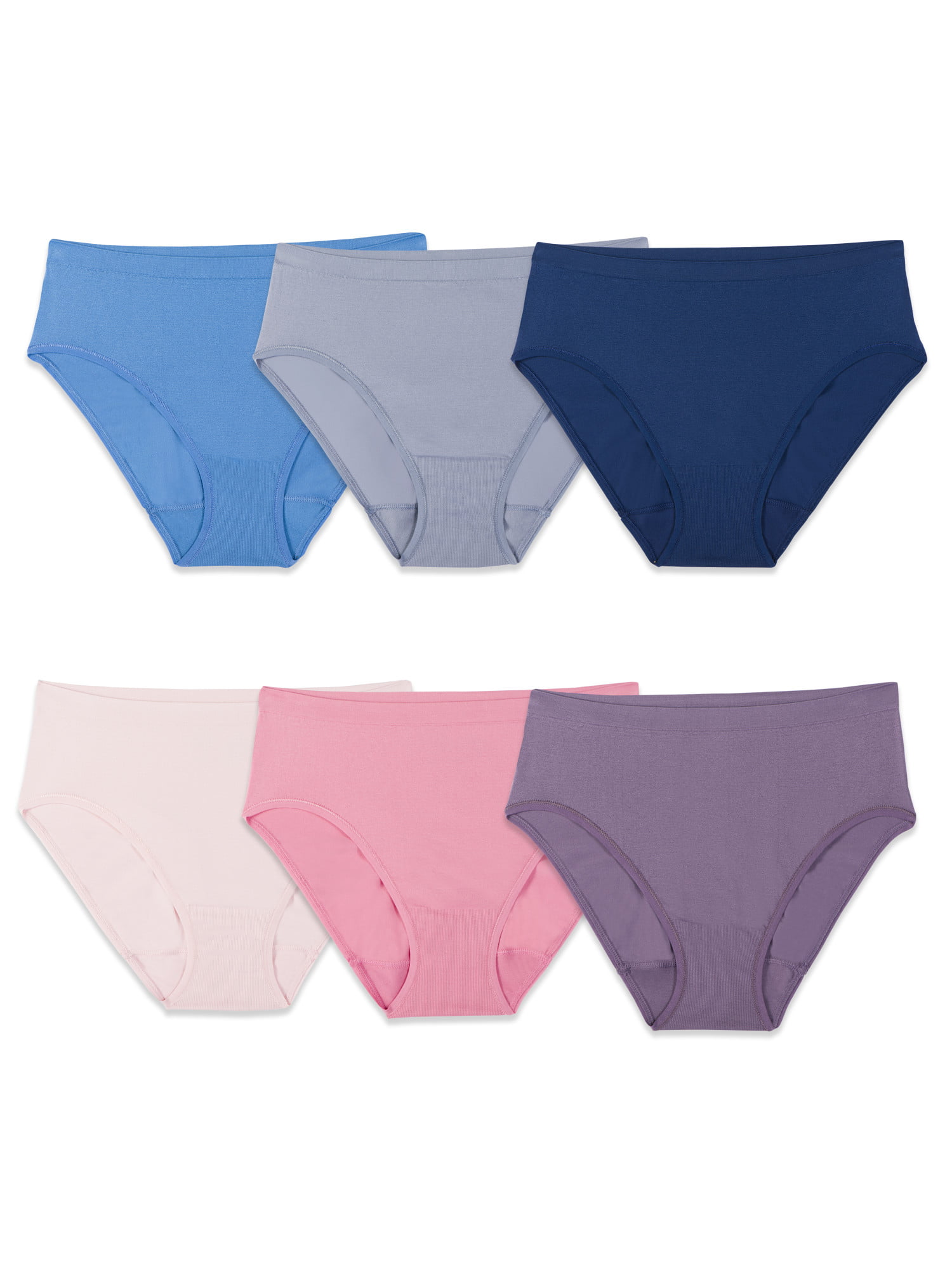 Assorted Fruit of the Loom Womens  6 Pack Seamless Underwear Multipack