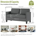 thumbnail image 3 of LAZZO 57" Mid Century Loveseat Sofa, Deep Seat Modern Couch for Bedroom, Living Room, Dorm & Office, Gray, 3 of 9