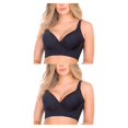 thumbnail image 4 of Qarigey Sujetador de copa profunda para mujer con axilas de alambre, ropa moldeadora de grasa, sujetador deportivo con cierre en la espalda, Negro A 42 2Conjunto, 4 of 6