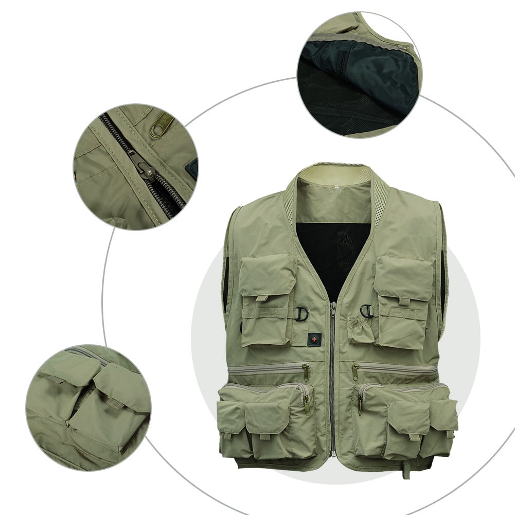  Men's Fishing Vest with 15 Multi Pockets Travel