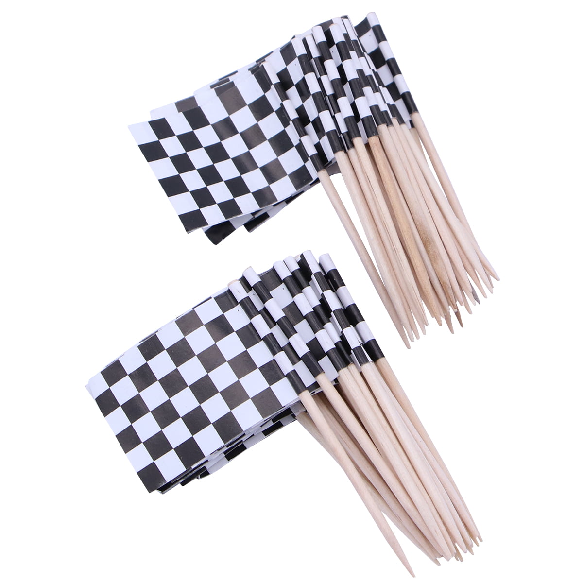 10-300 Chequered Race Flag Car Cocktail Stick Tooth picks Food Party Flags 
