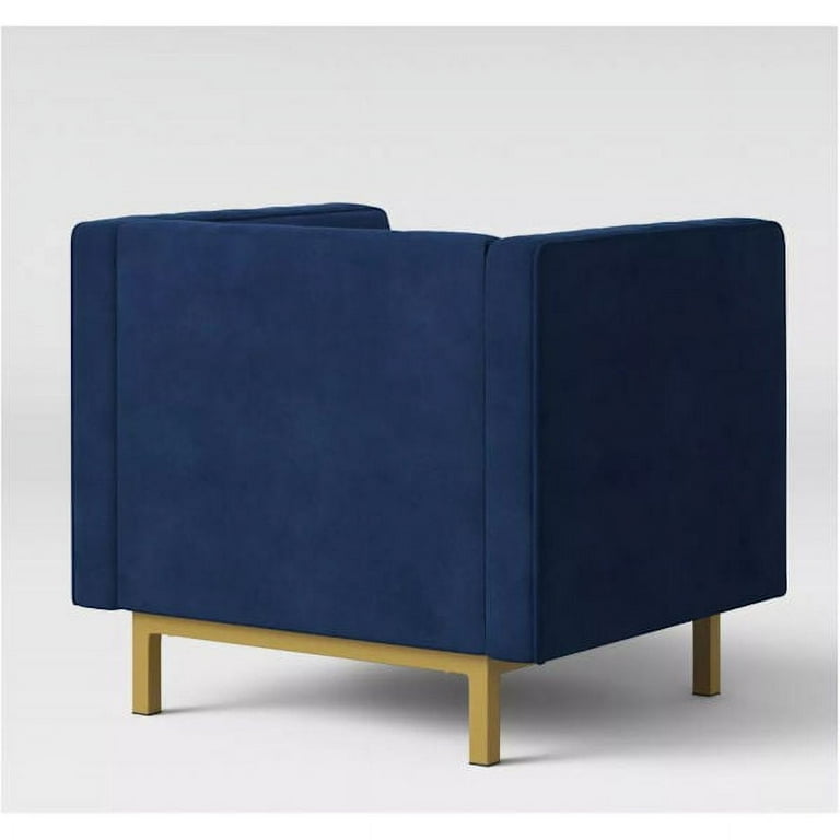 Cologne Tufted Track Arm Chair in Navy Velvet Walmart