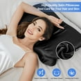 thumbnail image 4 of Satin Pillowcase for Zelimun Cervical Pillow, Ergonomic Case, Smooth & Soft Pillowcase, Black Pillow Cover with Zipper, 4 of 12