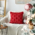 thumbnail image 5 of Christmas Throw Pillow Covers Soft Plush Jacquard Festivals Winter Cushion Case Decoration for Sofa Couch Bedroom Living Room Home Decor, Ornament Storage, 24 x 24 Inch 1 Pack, 5 of 10