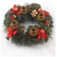 thumbnail image 1 of Widget Corona de Adviento de Navidad Candelabro de Adviento de 12 pulgadas Anillo Corona de Navidad artificial con cinta Piña para centro de mesa de Adviento Decoración del hogar de Navidad navideñ, 1 of 8