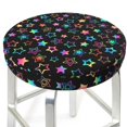thumbnail image 3 of Balery Multi-Colored Stars Fundas de asiento para taburete de bar redondo de tela de terciopelo ajustables que protegen de arañazos y manchas para sillas de 14 a 17 pulgadas.-13 inch, 3 of 7