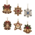 thumbnail image 6 of Hovilon 6PCS Christmas Wooden Ornaments DIY Pearl Kit, 6 Festive Designs Wood Pendant Style Holiday Tree Decor, DIY Painting of Diamond Craft Set for Home Decoration and Handmade Gift, 6 of 7