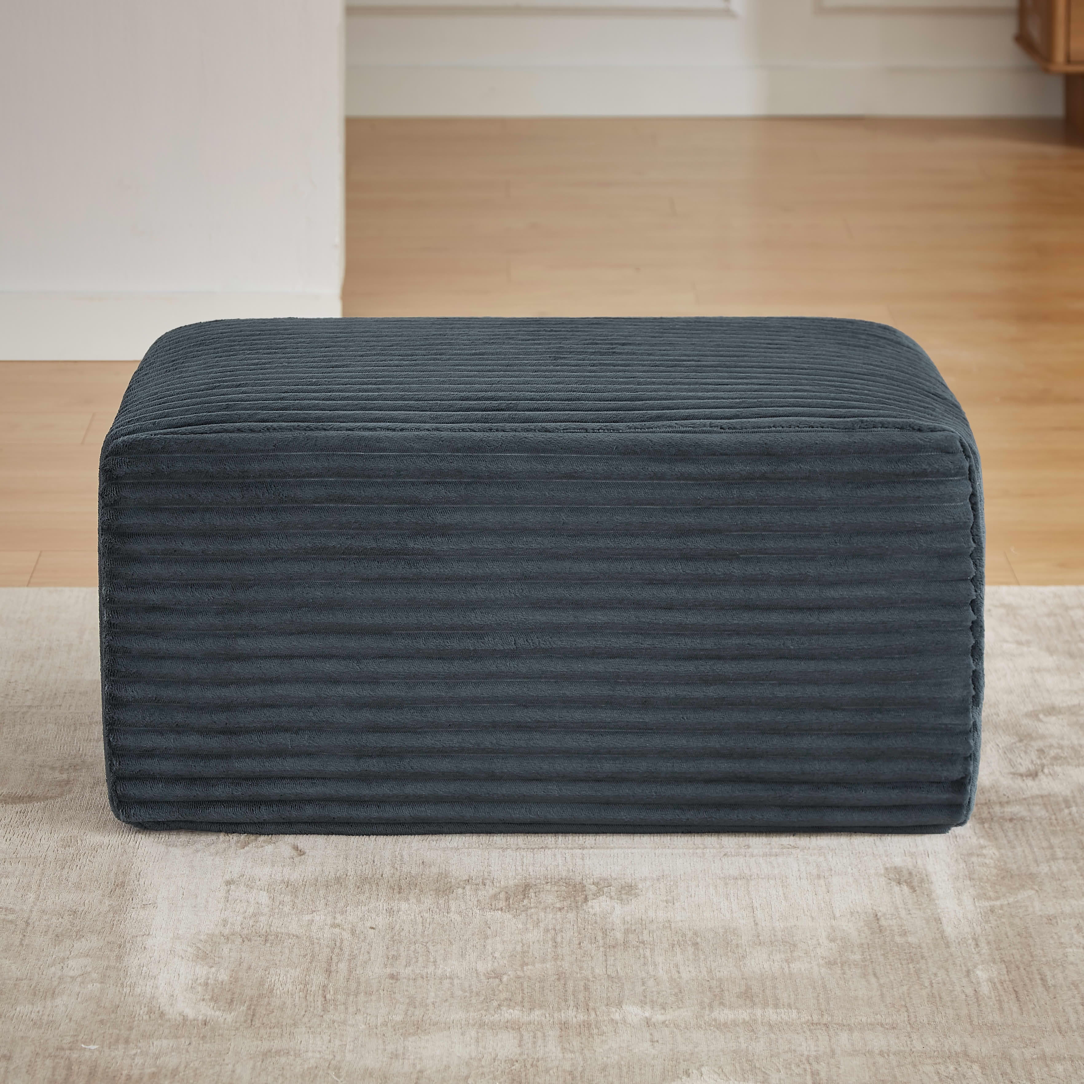 MAYEERTY Boneless Ottoman, 35×24" Footrest for Cloud Sectional Sofa, Living Room & Apartment, Dark Gray