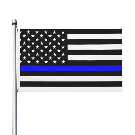 Police Thin Blue Line Flag Flags 3 X 5 Foot Printed Bright And Vivid Colors Flag With Two Grommets