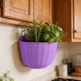thumbnail image 4 of Wall Planter Hanging Flower Pot, Window Hang Indoor Outdoor Plant Basket, Scalloped Hanging Baskets for Wall, For Fence, Railing Plastic Pots, Half Round Herb Holders for Garden, 4 of 6