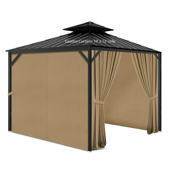 Cortinas de privacidad para gazebo de 3 x 4 m con cremallera, 4 paneles a la vez
