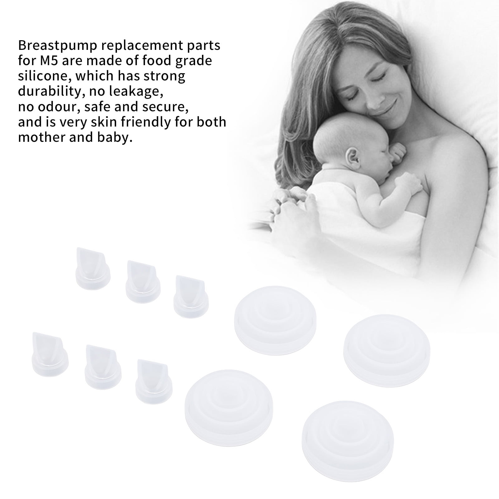 Silicone Breastpump Parts, Compatible Replacement Set, Efficient Pumping, Ensures Consistent Suction