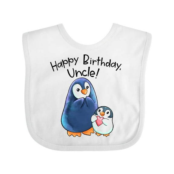 Inktastic Happy Birthday, Uncle Cute Penguins Boys or Girls Baby Bib