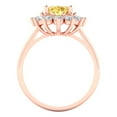 thumbnail image 4 of Clara Pucci 14K Rose Gold 2.72ct Yellow Halo Ring for Women, 4 of 7