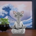 thumbnail image 4 of Gato meditador de resina, meditación de estatua de Buda de gato gris, gato zen de Buda de yoga, material de resina, para el hogar, al aire libre, patio, césped, piscina, decoración Sincero Electrónica, 4 of 5