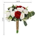 thumbnail image 4 of S SERENABLE Wedding Bouquet Artificial Flowers Creative Bridal Bouquet Bride Holding Bouquet for Decor Mother's Day Weddings Centerpieces Red, 4 of 8