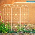 thumbnail image 4 of 4 Pack Metal Garden Trellis 86.7" x 19.7" Rustproof Trellis for Climbing Plants Outdoor Roses Vine Cucumbers Vegetables Flower Support, Cream White, 4 of 7