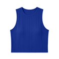 thumbnail image 3 of WHEANG 2026 New Ribbed Sleeveless Tank Top for Women High Neck Slim Fit Basic Blouse Daily Outfits Casual Vest Shirts Keeps Cool All-Day Comfort Summer Tops for Women(Color Blue Size M), 3 of 3