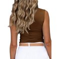 thumbnail image 4 of Women Sleeveless Mock Turtleneck Tank Tops Slim Crop Top Shirts, 4 of 6