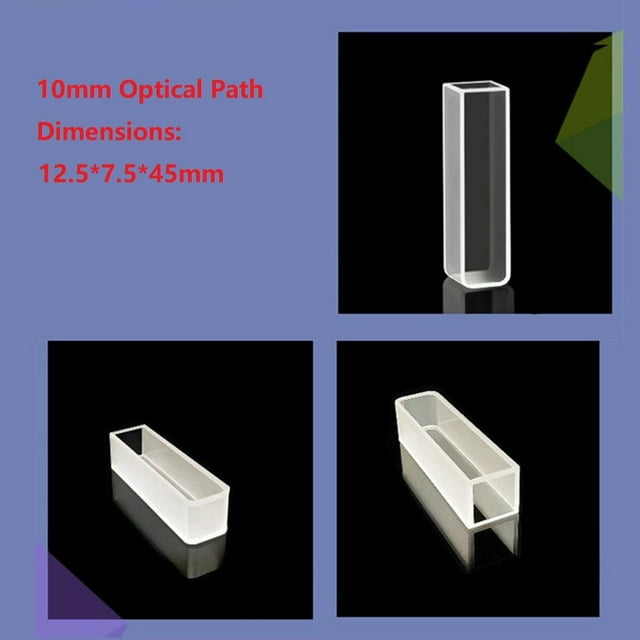 1pc Glass cuvette suitable for 751/722 Spectrophotometer, optical path 10mm-50mm