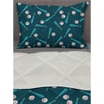 thumbnail image 3 of Baseball Comforter & Sham Bedding Set, Composition with Bats and Balls Leisure Activity Softball Theme, 3 pcs Duvet Set Microfiber Filling Quilt, 5 Sizes, Petrol Blue Vermilion, by Ambesonne, 3 of 4