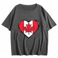 thumbnail image 4 of I Love Canada Graphic T-Shirt - Canadian Flag Heart Design | Women's Patriotic July 1st Short Sleeve Crew Neck Celebration Top, 4 of 4