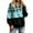 Green, variant on XIAONU Womens Hoodies Trendy Checkered Printed Drawstring Hoodie Long Sleeved Baggy Pocket Color Blocked Pullover Sport Hoodie