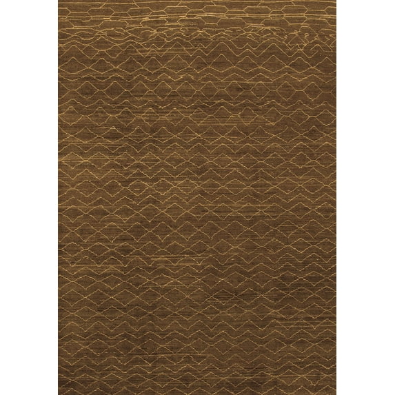 Ahgly Company Indoor Rectangle Abstract Brown Modern Area Rugs, 6' x 9'