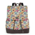 thumbnail image 1 of Fotbe colorful Skull sunflower Mochila Bolso con Estampado para Mujer, Mochila Antirrobo de Nylon Impermeable, Bolsa Ligera de Hombro, 1 of 4