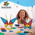thumbnail image 6 of SUNNY AUNTIE Magnetic Tiles 100 PCS with 2 Cars, Magnetic Tiles for Kids & Toddlers, Toy for 3 4 5 6 7 8 Year Old Boys & Girls, Gift Box, 6 of 8