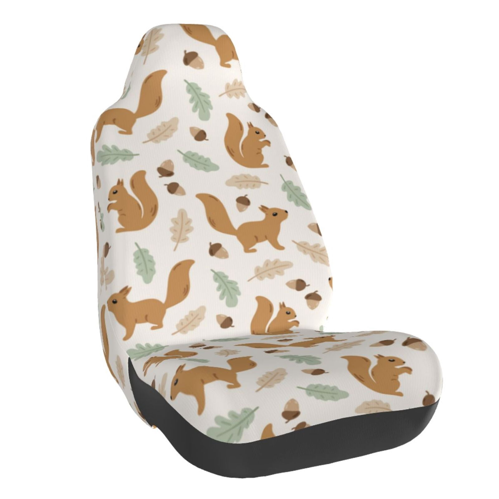 Lsque Squirrel And Leaves Pattern Car Seat Covers for Front Seats , Waterproof Seat Covers for Cars, Sporty Front Seat Covers,Car Seat Cover Protector Front Seats