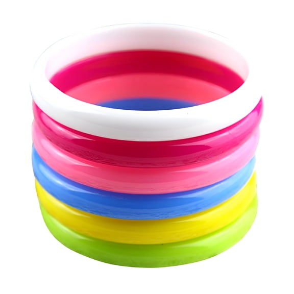 DESIGNICE 6Pcs Fashion Plastic Bangle Bracelets Candy Color Bracelet Party Favors Candy Bracelets (Random Color)