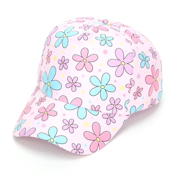 Toddler Girls Digital Printing Baseball Hat Adjustable Colorful Kids Baseball Cap Ages 2-8