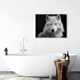 thumbnail image 5 of Acheng Abstract Wall Decor White Wolf Canvas Wall Art For Living Room Black And White Animal Artwork Modern Home Decor and Office Decoration for Walls Ready to Hang for Kitchen Bedroom Decor 20x16inch, 5 of 6