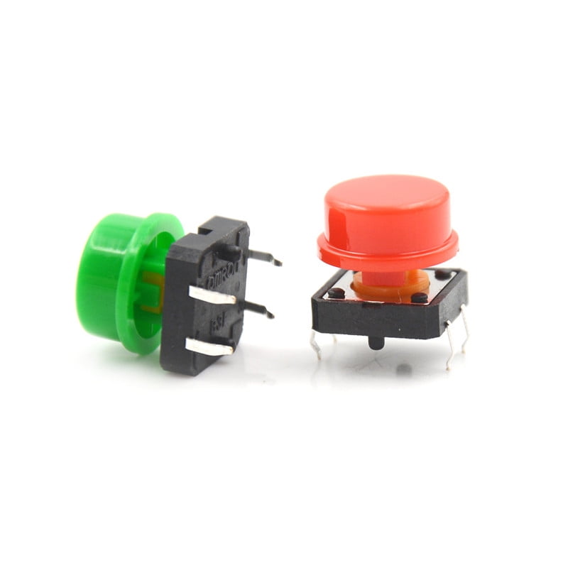 25Set Momentary Tactile Push Button Touch Micro Switch 4P PCB Caps 12x12x7 nx 