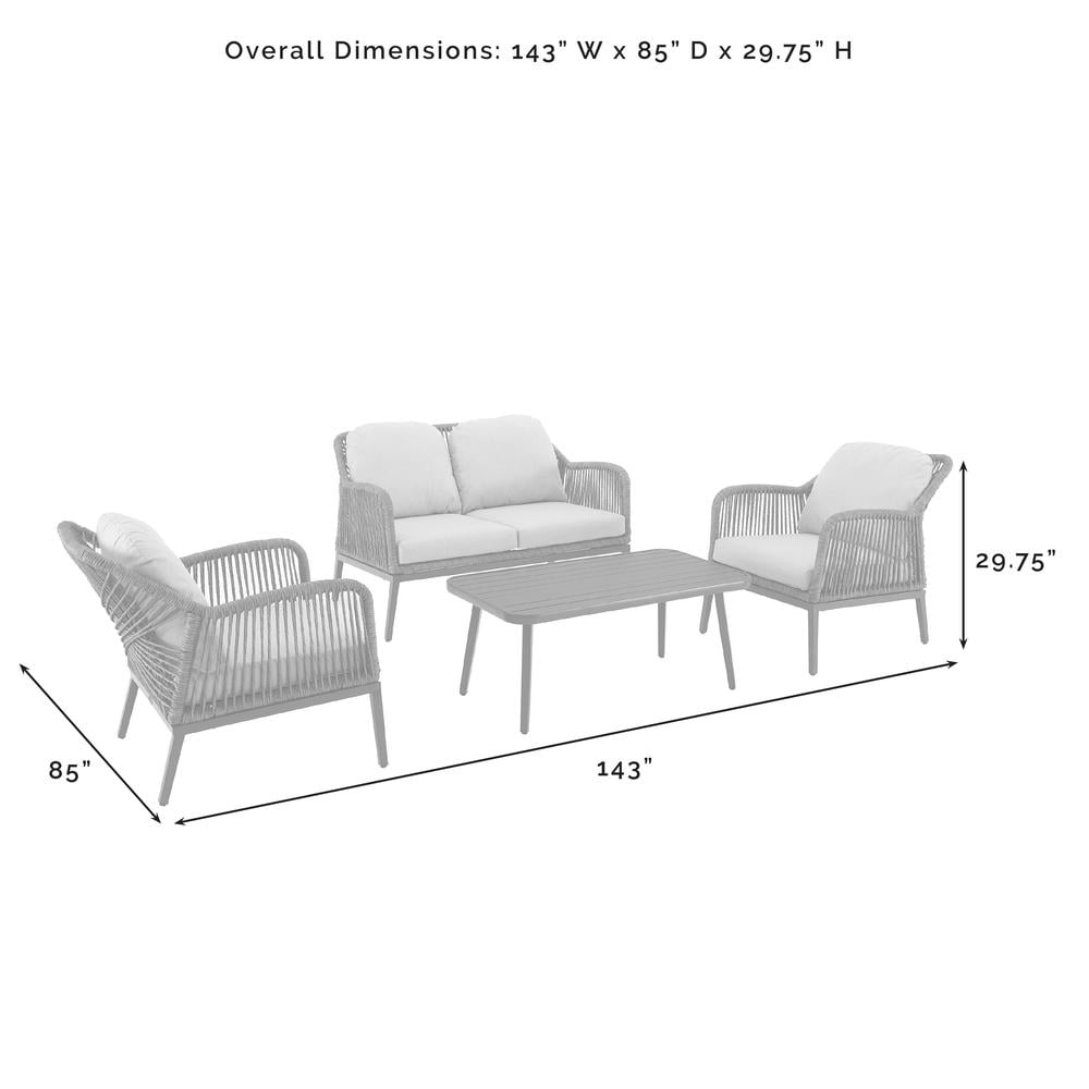 Crosley Furniture Haven 4Pc Outdoor Wicker Conversation Set in Gray & Brown