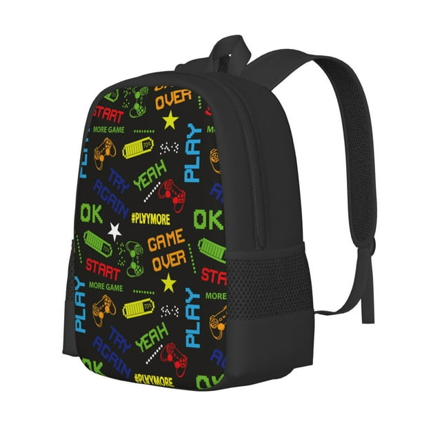 Balery Pixel Game Mochila para hombre y mujer - Tela Oxford 600D resistente - Gran capacidad, resistente al agua, ideal para la escuela, viajes y senderismo