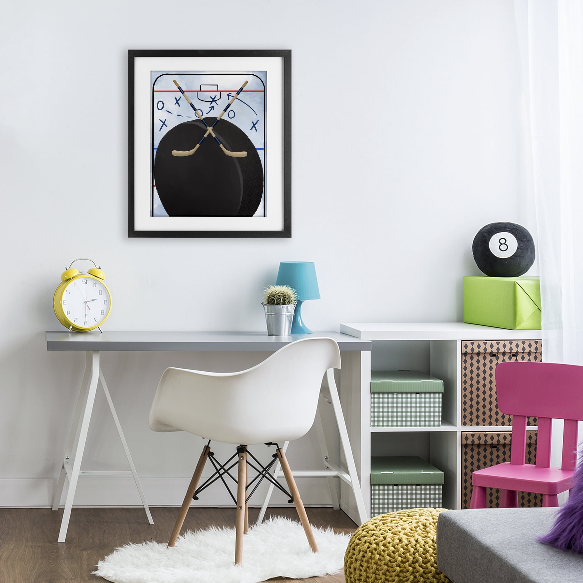 Stupell Industries Hockey Rink Tactics Black Framed Print Under Glass, design by Jennifer Stith