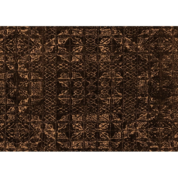 Ahgly Company Indoor Rectangle Abstract Orange Modern Area Rugs, 7' x 10'