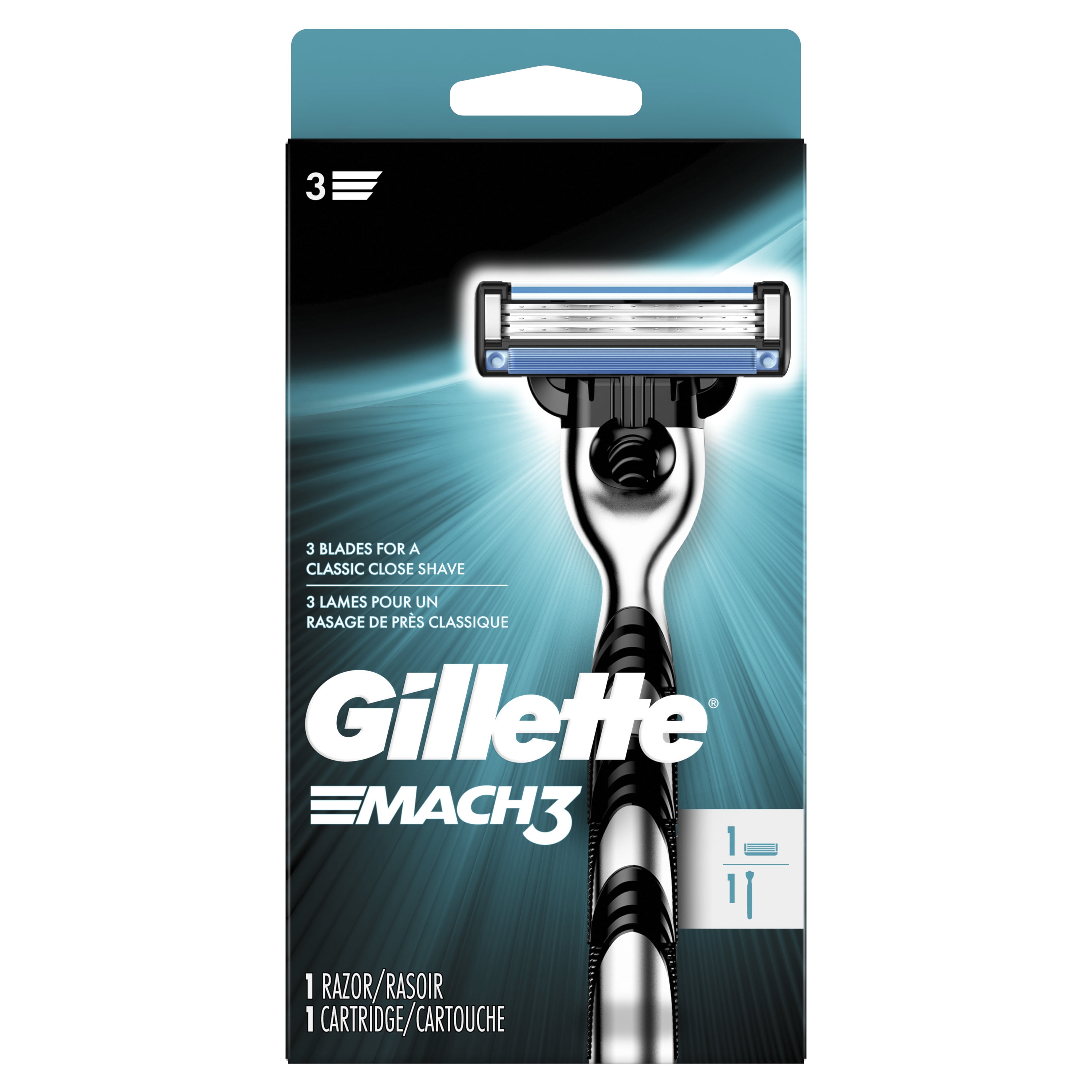 Gillette Mach3 Razor Handle + 1 Blade Refill Walmart.com