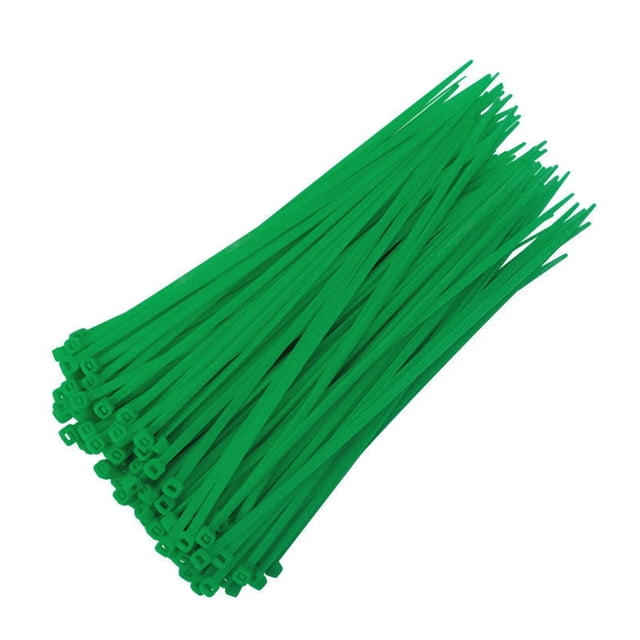 100Pcs Universal Cable Tie Buckle for Car, Plastic Rivet Grip Zip Ties, Automotive Zipper Clips, Push Pin Clip Auto Body Parts Trim, Snap-Fit Bumper Retainer Door Panel Fastener(Green,3.9x0.1")